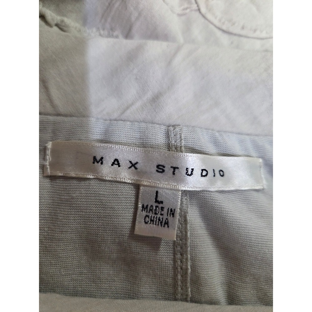 Max Studio Women's Beige Embroidered Cotton Blend A-Line‎ Midi Skirt Size L - Picture 5 of 7